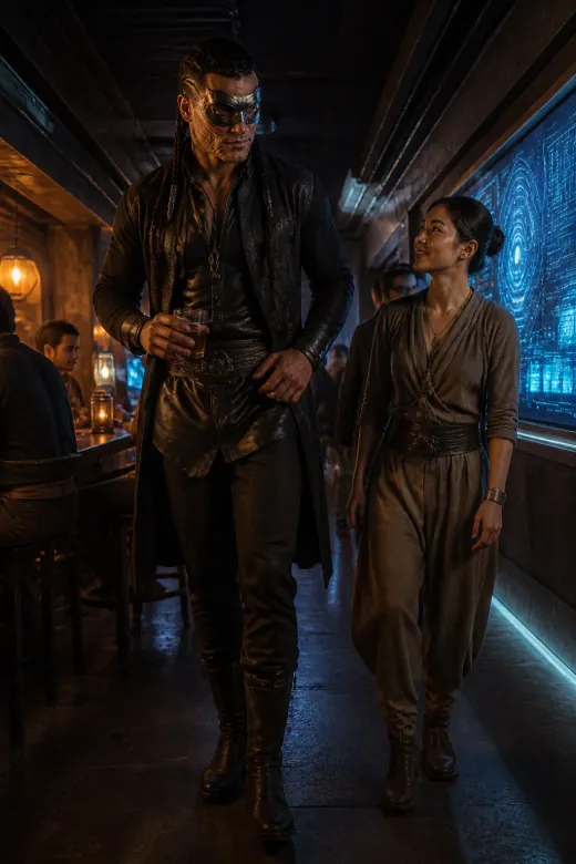 Breskash Griggs, a Perigee character, at the Cantina Row