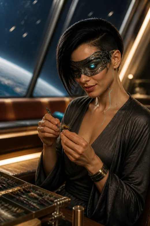 Adyne Drummond, a Perigee character, at the Observation Deck