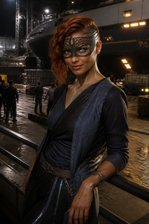 Ryxessa Tidecaller, a Perigee character, at the Dock Level