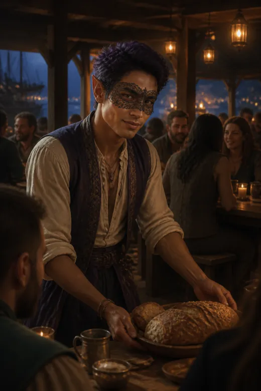 Caelovin Marblehaven, a The Veil character, at the Dockside Tavern